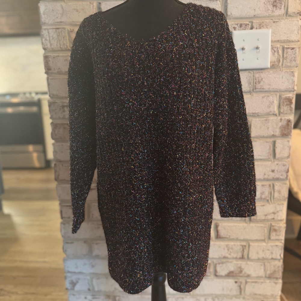 NWT compañia fantastica black sparkle dress